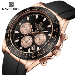 NAVIFORCE 8054 Montre-bracelet créative multifonction pour homme avec affichage de la date, bracelet en silicone souple, montres étanches pour le sport, chronographe - Product Image 2
