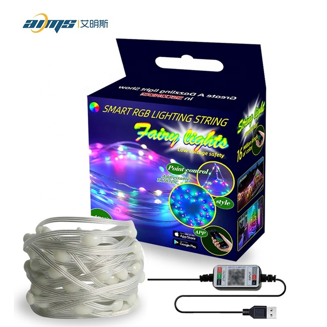 Wholesale Dream Color Led String Light Outdoor 5v 50LED IP65 Waterproof Smart APP Control Music Sync Festival Led Strip Light