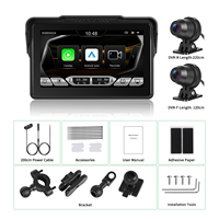 Podofo Écran portable 7'' pour moto, Carplay sans fil, Android Auto, TMPS, dégagement rapide/contrôle par bracelet au volant, OEM