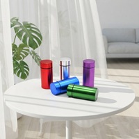 Pot hermétique portable rond en aluminium, anti-odeur, détachable, pour épices, herbes, tabac, cuisine, voyage