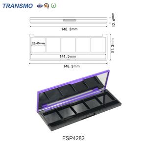Nuevo Estuche de Maquillaje Cuadrado Ecológico Transparente para Rubor, con Logotipo Personalizado, Vacío, 3 Colores, Paleta de Sombras de Ojos con Espejo - Product Image 2
