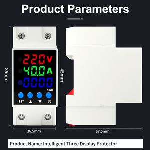 Protecteur intelligent numérique monophasé CA PN2-VAK 10 KVA contre les surtensions et les sous-tensions, à réinitialisation automatique, avec temporisation, protection contre les surcharges et les surintensités - Product Image 2