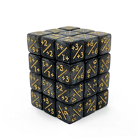 Dés hexahédriques en plastique de 12 mm pour comptoir, vente en gros, avec logo personnalisé, jetons de jeu de société, marques +/-1 2 6, par pièce