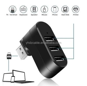 Factory Stock Rotating USB 2.0 HUB Splitter 3-port <b>Mini</b> Hub 3-port USB 2.0 Docking Station - Product Image 5