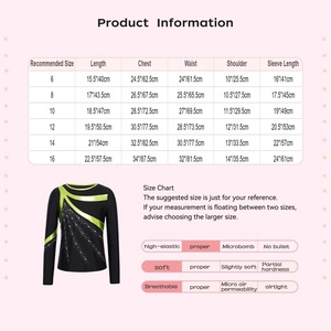 Ropa de Práctica de Danza al por Mayor para Niños de 6 a 16 Años, Traje de Patinaje Artístico con Parches Metálicos para Gimnasia y Danza - Product Image 6