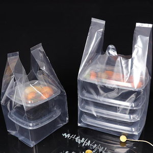 OEM Giấy Chứng Nhận Thực Phẩm Rõ Ràng Nhựa Takeout Túi T Áo Sơ Mi Túi Mua Sắm Vest Xử Lý Thực Phẩm Bao Bì Túi - Product Image 1