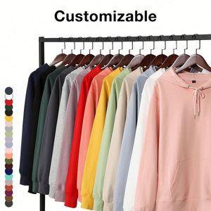 Sweat-shirt à capuche en coton pour homme, design de gros, avec logo brodé, en molleton, pour tenues d'hiver - Product Image 5