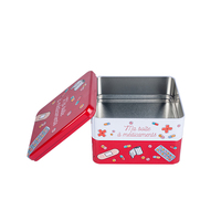 Boîtes en métal carrées personnalisées avec logo, boîte d'emballage en étain