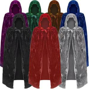Yi Xiaoyi Capa con Capucha de Terciopelo para Adultos, Disfraz de Mago o Bruja, Estilo Medieval, Unisex, para Cosplay, Halloween y Fiestas - Product Image 1