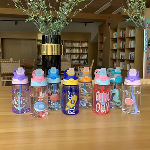 High Quality 480ml Eco Friendly Portable Plastic Kids Water <b>Bottle</b> with Flip <b>Straw</b> BPA Free Sippy Cups Kids Water <b>Bottle</b> - Product Image 5