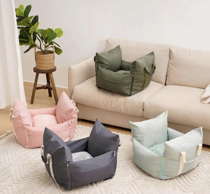 Cama de transporte de perro suave rectangular de lujo modelo superventas para coche extraíble lavable con patrón sólido cama de asiento trasero de Viaje de invierno - Product Image 6