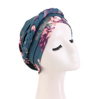 Nouveau design Turban Barid à motif noué, foulard élastique pour le soin des cheveux, bonnet chimio pré-noué en polyester