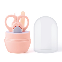 Cona New Fashion 4 pièces outils de soins de bébé sécurité Kit de toilettage personnalisé étiquette privée bébé manucure ensemble avec étui ours