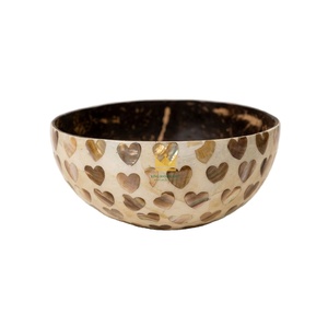 Cuencos de Coco con Incrustaciones de Madreperla Pulida, Naturales, Orgánicos, Aptos para Veganos, para Ensaladas, Utensilios de Cocina Ecológicos - Product Image 1