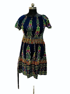 Vestido corto floral al por mayor con tela de georgette y estampado floral, vestido corto con mangas abullonadas en venta por exportadores - Product Image 2