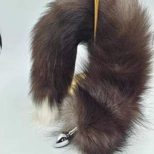New <span class=keywords><strong>Real</strong></span> Black Fox Tail Anal Plug Casero Anal Juguetes sexuales masculinos - Product Image 2