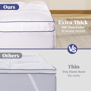 Quilted Breathable 40-Fabric Knitted Polyester Luxury Folding <b>Bed</b> Mat Mattress Protector Fitted Sheet All-Season Machine Home - Product Image 5