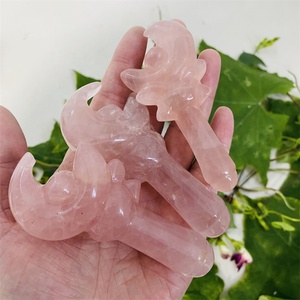 Varitas Mágicas Artesanales Talladas a Mano con Cristal de Cuarzo Rosa y <span class=keywords><strong>Luna</strong></span>, Venta al Por Mayor - Product Image 5