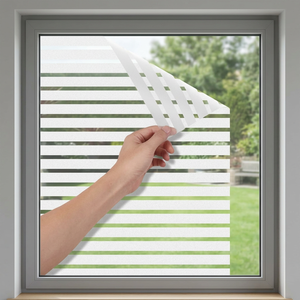 Vertical Stripes PVC Vinyl Window <b>Film</b> Static Self Adhesive <b>Frosted</b> Privacy <b>Film</b> 96% Anti UV Protection Decor <b>For</b> <b>Glass</b> - Product Image 3