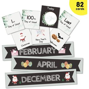 Tableau de gestion du temps en nylon grand format, style bohème, avec pochettes pour calendrier et végétation, pour la décoration de la salle de classe, de la maison ou de l'école des enfants - Product Image 3