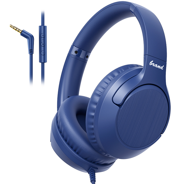 Over Ear Wired Headphones with Mic Stereo Sound 3.5mm Headset for PC Computer Music Gaming