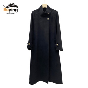 <span class=keywords><strong>Manteau</strong></span> long en laine pour <span class=keywords><strong>femme</strong></span> Boying, nouveau style, avec col montant en cachemire double face et fermeture simple boutonnage, idéal pour l'automne et l'hiver - Product Image 1