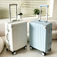 Valise rigide ABS+PC avec trolley en aluminium, serrure TSA, roulettes silencieuses à 360°, logo personnalisé, 20, 24, 28 pouces, bagages de voyage