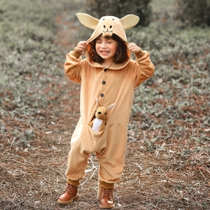 Trẻ Em Kangaroo Mẹ Mascotte Halloween Trang Phục Chàng Trai Cô Gái Cosplay Linh Vật Trang Phục Áo Liền Quần Bé Cha Mẹ Trẻ Em Động Vật Có Mũ Trùm đầu Ăn Mặc - Product Image 3
