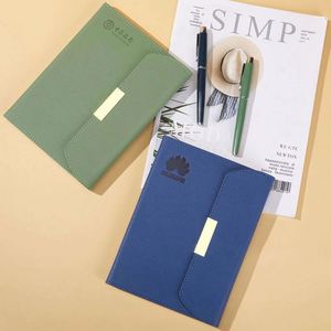 <b>Top</b> A5 Pu Leather Custom Logo Cute Notebook Journal Diary Planner With Metal Magnetic Snap Fastener for New Employee Gift - Product Image 1