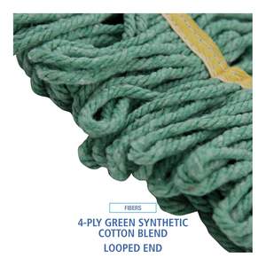 Tête de balai serpillère Boardwalk BWK501GN 5 pouces verte en coton/fibre synthétique, conception rectangulaire compacte pour usage domestique - Product Image 3