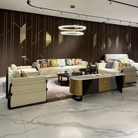 Ensemble de meubles de salon italien moderne KMJ, canapé d'angle surdimensionné sur mesure en cuir PU de luxe haut de gamme