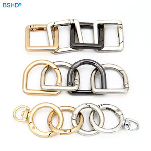 ตะขอเกี่ยวแบบวงกลม/สี่เหลี่ยม พร้อมห่วง O/<span class=keywords><strong>D</strong></span> แบบสปริง สำหรับพวงกุญแจและกระเป๋าถือ - Product Image 2