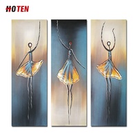 Danseuses de Ballet d'art contemporain 100%, peintures à l'huile abstraites peintes à la main, sur toile, Art mural, prêt à poser, décoration de la maison
