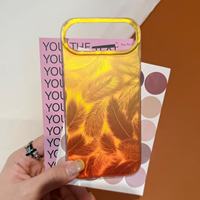 Étui de téléphone à plumes dégradées pour iPhone 18promax, étui de téléphone avec impression 3D, prend en charge la personnalisation, coque de téléphone