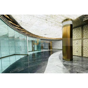 J018 Columna Con Patrón De Rejilla En Metal Pulido Cobre Acero Inoxidable Columna Panel Revestimiento - Product Image 1