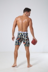 Biancheria intima da uomo taglie forti personalizzata Anti-usura in tessuto sportivo Boxer Shorts con gamba lunga Runner Logo posizionato in vita - Product Image 4