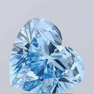 Diamant de laboratoire bleu vif fantaisie, taille brillant en forme de cœur, certifié IGI, qualité VVS, pierre précieuse fine pour bijoux de piercing - Product Image 1