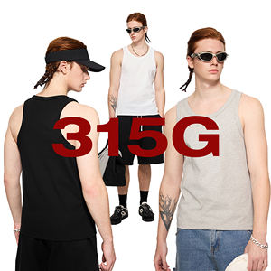 Chaleco de fitness sin mangas de color sólido de 315G para hombres, camiseta de capa base, ajuste de compresión, camiseta sin mangas atlética musculosa - Product Image 2