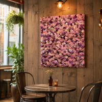 Dekorasi Dinding Buatan Merah Muda Banyak Warna Bunga Hydrangea Eustoma Mawar Adegan Pernikahan Hotel Restoran Perusahaan Desain Salon Kecantikan