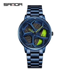 Orologio da Polso Sanda <span class=keywords><strong>1087</strong></span> con Movimento al Quarzo, Luminoso, Design Sportivo a Ruota d'Auto, Impermeabile, Elegante, Regalo di Lusso per Uomo d'Affari - Product Image 5