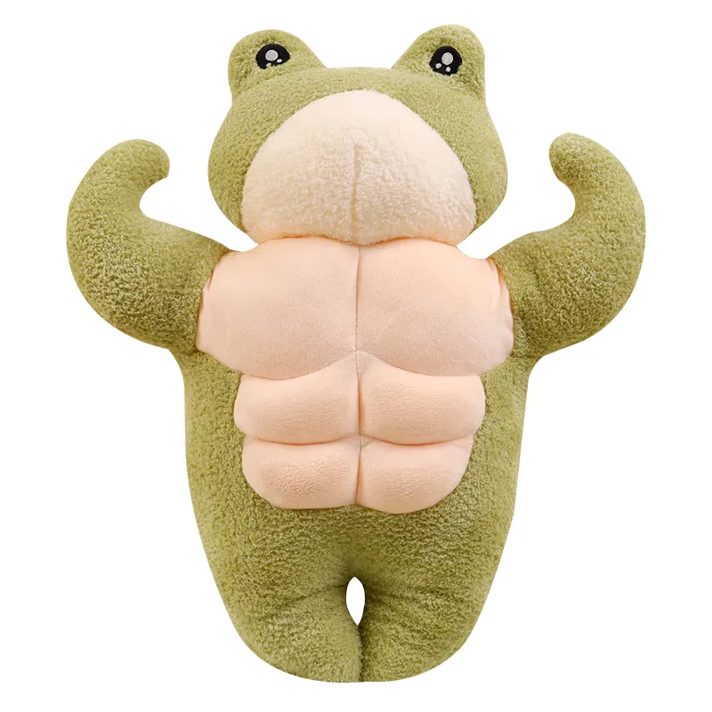 Custom funny animal soft Toys Anime Plush Muscle Frog Toys
