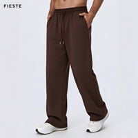 Pantalon de survêtement ample pour homme, automne-hiver, chaud, à maintien thermique, pour le fitness, à jambes larges, avec poches latérales
