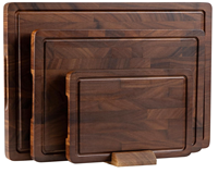 Ensemble de planches à découper en noyer avec logo personnalisé et base de rangement, grande planche à découper en bois massif pour viande et légumes, pour la vente en gros aux restaurants