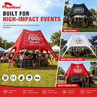 Carpa Comercial FEAMONT Tipo Estrella de Doble Pico Personalizada para Ferias Inmobiliarias en Tailandia, Toldo Promocional para Exteriores