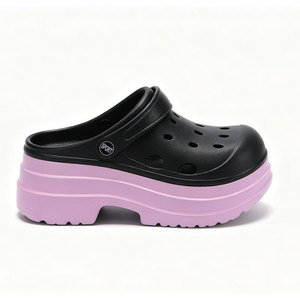 Zuecos de Plataforma Inmpea Negro y Rosa, Tacón de 9 cm, Zapatos Crocs de Verano para Mujer - Product Image 5