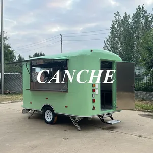 รถขายอาหารเคลื่อนที่ยอดนิยมในสหภาพยุโรป รถขายแฮมเบอร์เกอร์ ทาโก้ มันฝรั่งทอด รถพ่วงขายอาหารว่างเคลื่อนที่ - Product Image 4
