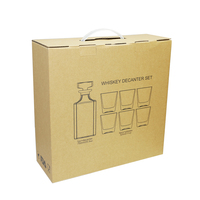 Elegante Juego de Decantador de Whisky Clásico de Cristal Transparente sin Plomo, 6 Vasos Cuadrados de 750 ml, Uso Doméstico, Certificado LFGB