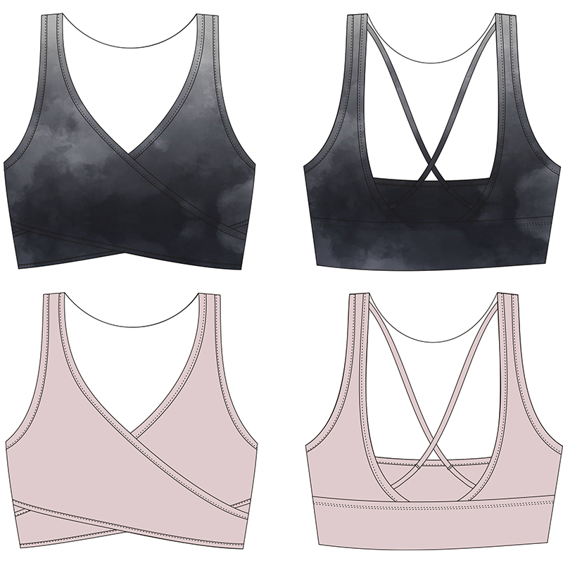 OEM del proveedor y etiqueta privada del sujetador trasero cruzado ajustable de la yoga del desgaste del gimnasio de los deportes del odm