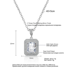 RAKOL NP2111 Fine Jewelry Square Zircon Pendant Necklace - Product Image 5