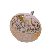 Bouton de meuble en porcelaine blanche Marrakech, fait main, style Art déco moderne et traditionnel, pour salon, Lametierartz, écologique